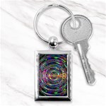 Wave Line Colorful Brush Particles Key Chains (Rectangle)  Front