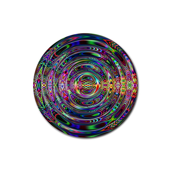 Wave Line Colorful Brush Particles Rubber Coaster (Round) 