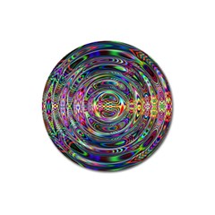 Wave Line Colorful Brush Particles Magnet 3  (Round)