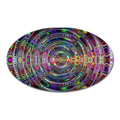 Wave Line Colorful Brush Particles Oval Magnet