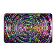 Wave Line Colorful Brush Particles Magnet (Rectangular)