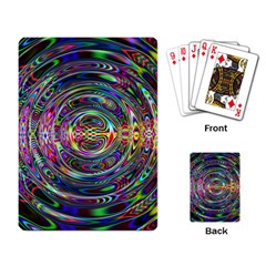 Wave Line Colorful Brush Particles Playing Card