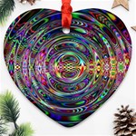 Wave Line Colorful Brush Particles Heart Ornament (Two Sides) Front