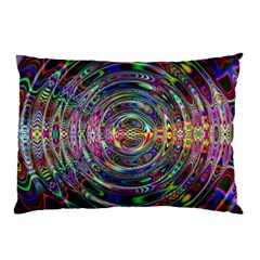 Wave Line Colorful Brush Particles Pillow Case