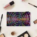 Wave Line Colorful Brush Particles Cosmetic Bag (Small)  Back