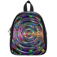 Wave Line Colorful Brush Particles School Bags (Small) 