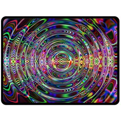 Wave Line Colorful Brush Particles Fleece Blanket (Large) 