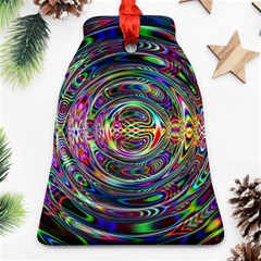 Wave Line Colorful Brush Particles Ornament (Bell)