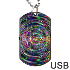 Wave Line Colorful Brush Particles Dog Tag USB Flash (One Side)