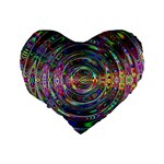 Wave Line Colorful Brush Particles Standard 16  Premium Flano Heart Shape Cushions Back