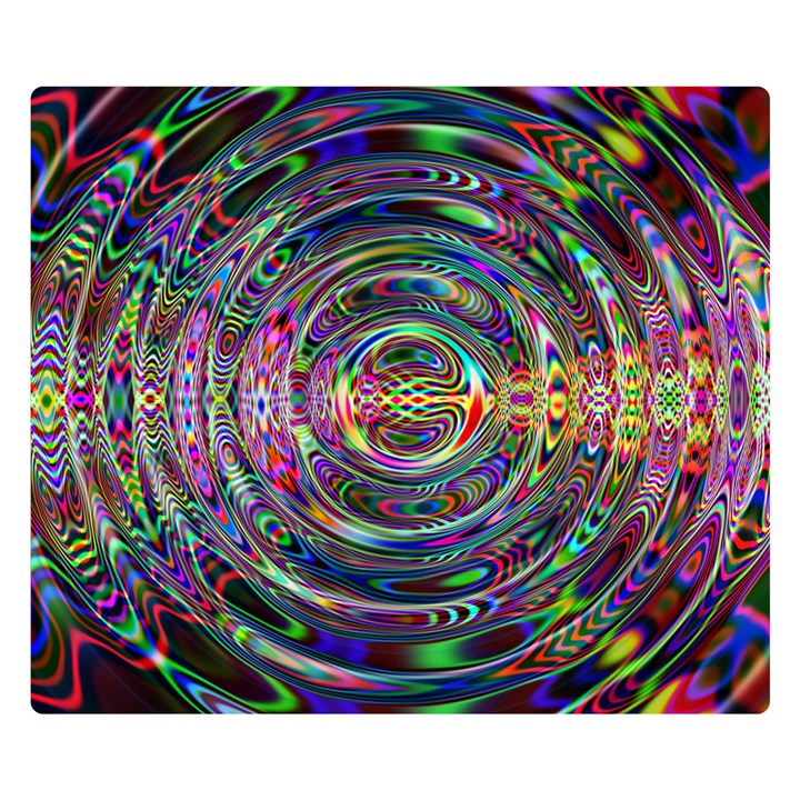 Wave Line Colorful Brush Particles Double Sided Flano Blanket (Small) 