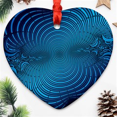 Abstract Fractal Blue Background Ornament (heart)