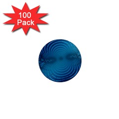 Abstract Fractal Blue Background 1  Mini Magnets (100 Pack) 