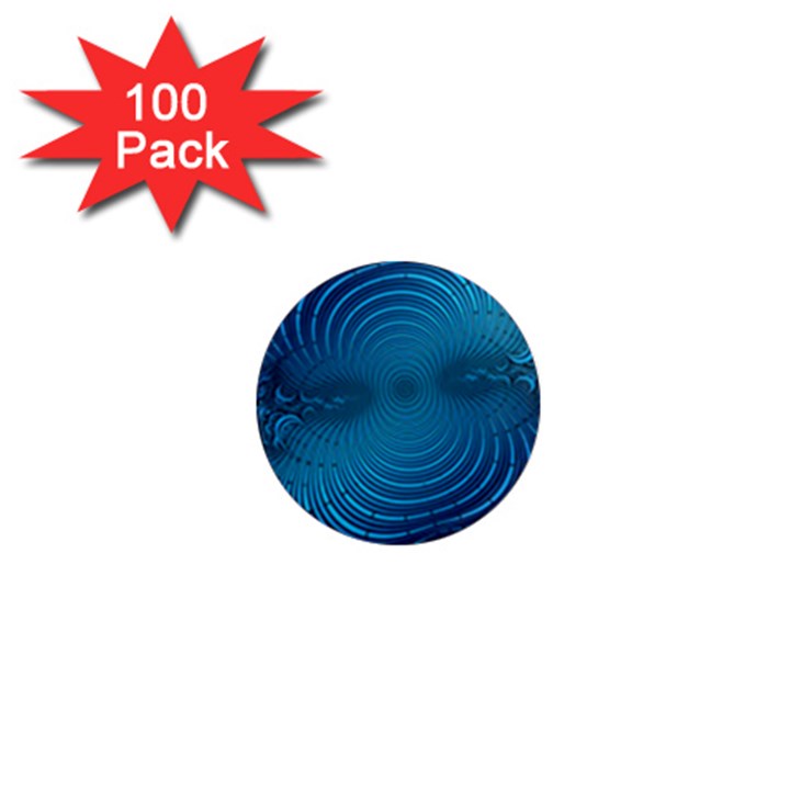 Abstract Fractal Blue Background 1  Mini Magnets (100 pack) 