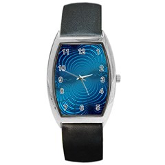 Abstract Fractal Blue Background Barrel Style Metal Watch