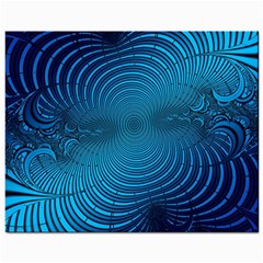 Abstract Fractal Blue Background Mini Button Earrings