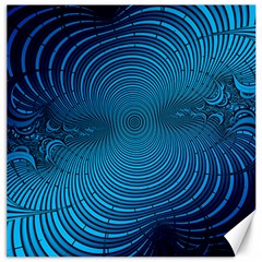 Abstract Fractal Blue Background Canvas 16  X 16   by Amaryn4rt