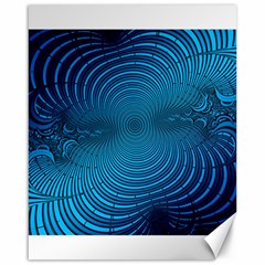 Abstract Fractal Blue Background Canvas 16  X 20  