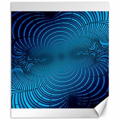 Abstract Fractal Blue Background Canvas 20  X 24  