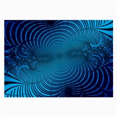 Abstract Fractal Blue Background Large Glasses Cloth (2-side)