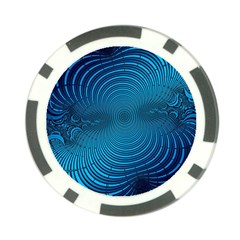 Abstract Fractal Blue Background Poker Chip Card Guard (10 Pack) by Amaryn4rt