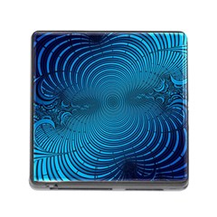 Abstract Fractal Blue Background Memory Card Reader (square) by Amaryn4rt