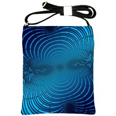 Abstract Fractal Blue Background Shoulder Sling Bags