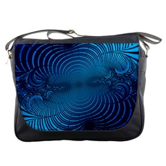 Abstract Fractal Blue Background Messenger Bags