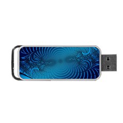 Abstract Fractal Blue Background Portable Usb Flash (two Sides)