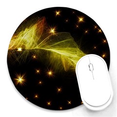 Particles Vibration Line Wave Round Mousepads by Amaryn4rt