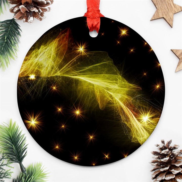 Particles Vibration Line Wave Ornament (Round)