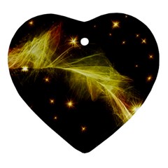 Particles Vibration Line Wave Ornament (heart) by Amaryn4rt