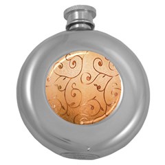 Texture Material Textile Gold Round Hip Flask (5 Oz) by Amaryn4rt