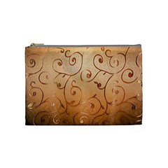 Texture Material Textile Gold Cosmetic Bag (medium)  by Amaryn4rt