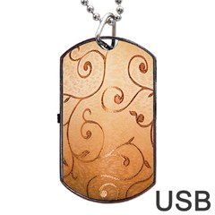 Texture Material Textile Gold Dog Tag Usb Flash (one Side) by Amaryn4rt