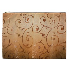 Texture Material Textile Gold Cosmetic Bag (xxl)  by Amaryn4rt