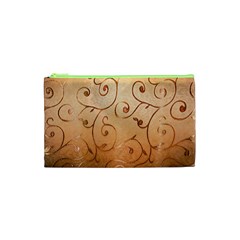 Texture Material Textile Gold Cosmetic Bag (xs) by Amaryn4rt