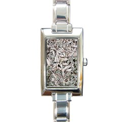 Ice Leaves Frozen Nature Rectangle Italian Charm Watch by Amaryn4rt