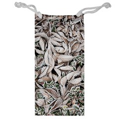 Ice Leaves Frozen Nature Jewelry Bag by Amaryn4rt