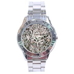 Ice Leaves Frozen Nature Stainless Steel Analogue Watch by Amaryn4rt