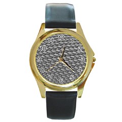 Mandelbuld 3d Metalic Round Gold Metal Watch by Amaryn4rt