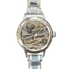 Rock Texture Background Stone Round Italian Charm Watch by Amaryn4rt