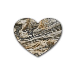 Rock Texture Background Stone Rubber Coaster (heart)  by Amaryn4rt