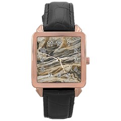 Rock Texture Background Stone Rose Gold Leather Watch  by Amaryn4rt