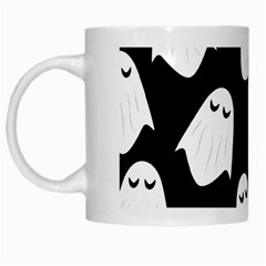 Ghost Halloween Pattern White Mugs by Amaryn4rt