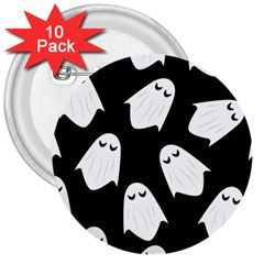 Ghost Halloween Pattern 3  Buttons (10 Pack)  by Amaryn4rt