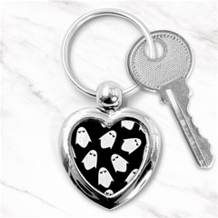 Ghost Halloween Pattern Key Chains (heart)  by Amaryn4rt