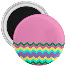 Easter Chevron Pattern Stripes 3  Magnets by Amaryn4rt