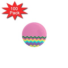 Easter Chevron Pattern Stripes 1  Mini Magnets (100 Pack)  by Amaryn4rt