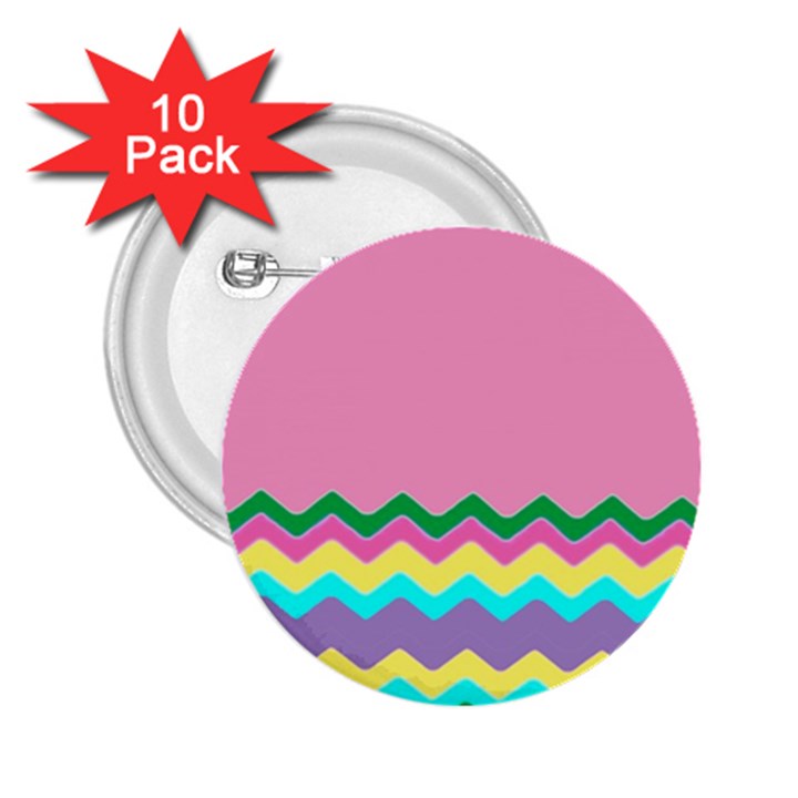 Easter Chevron Pattern Stripes 2.25  Buttons (10 pack) 